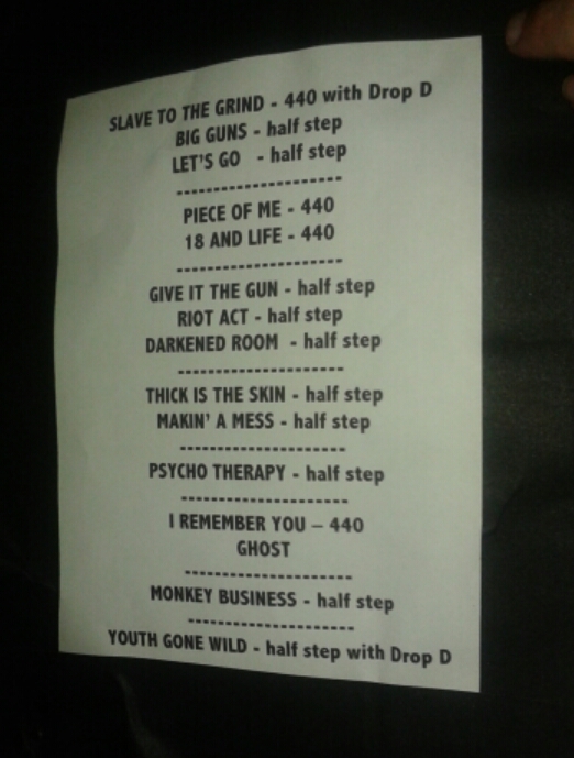 Skid Row setlist 11.04.15 Irving Plaza, NYC